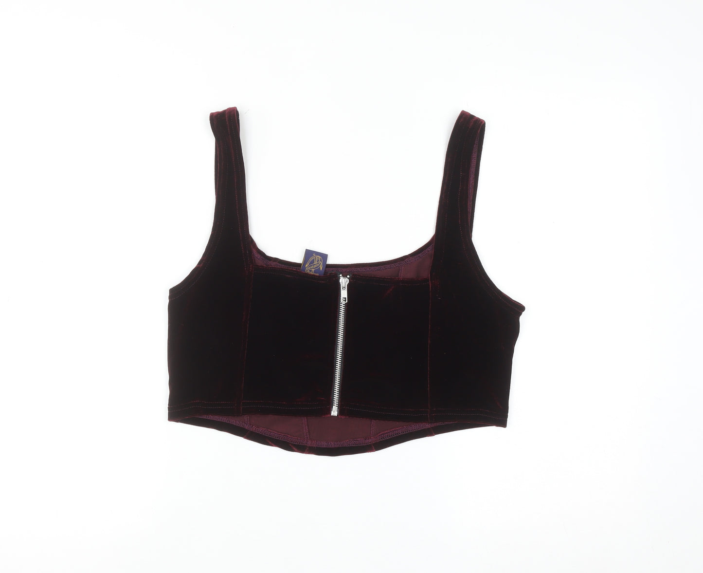Beyond Retro Women's Brown Velvet Cropped Tank Top Size L