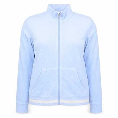 Juicy Couture Women’s Blue Track Jacket Size 16 Cotton Blend Full Zip