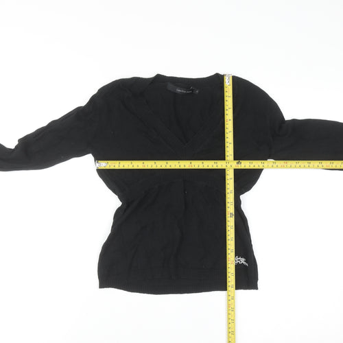 Calvin Klein Jeans Women's Black V-Neck Knit Jumper Size S