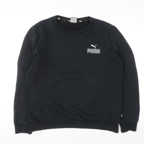Puma Men Black M Crew Neck Pullover Sweatshirt Regular Fit