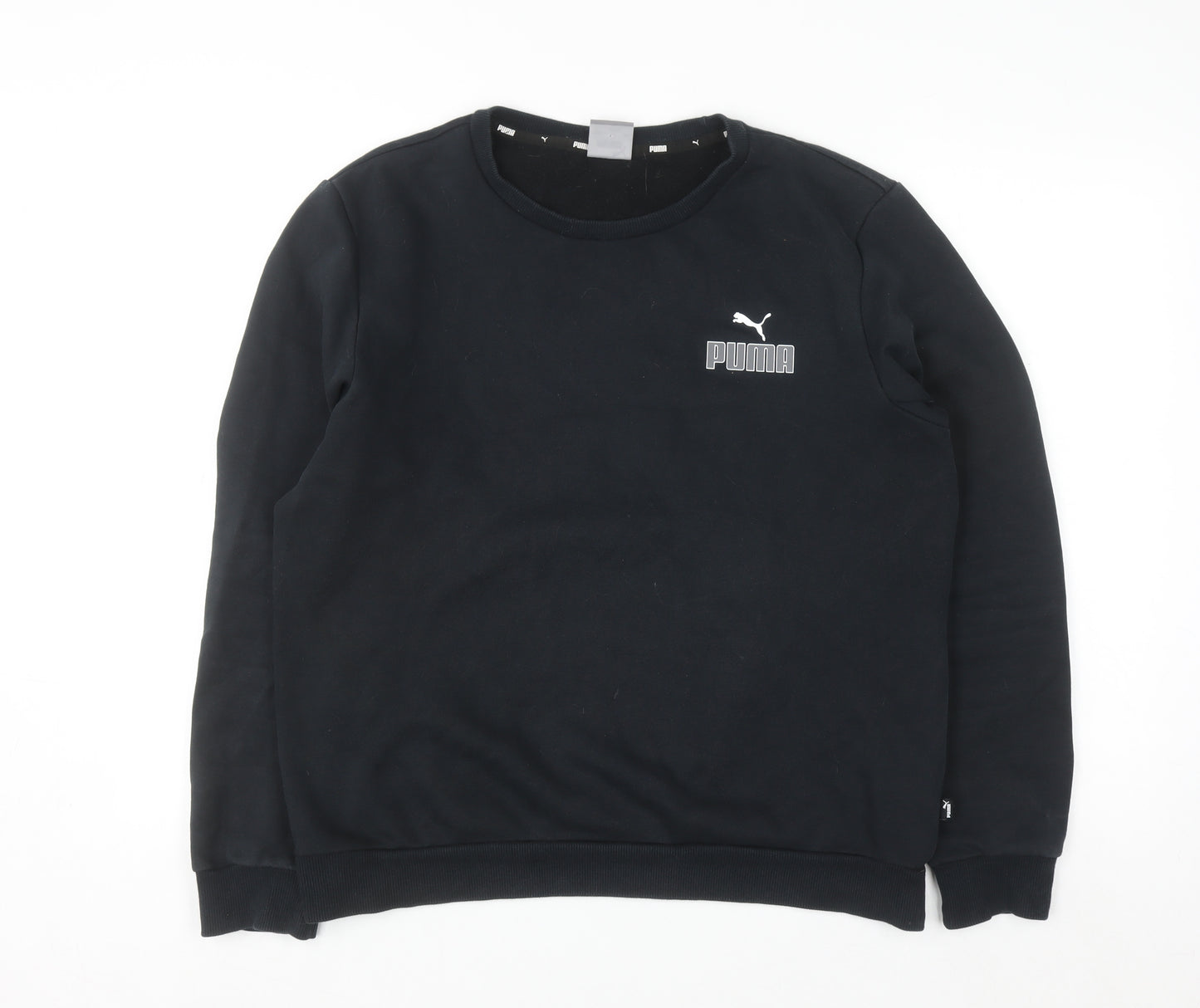 Puma Men Black M Crew Neck Pullover Sweatshirt Regular Fit