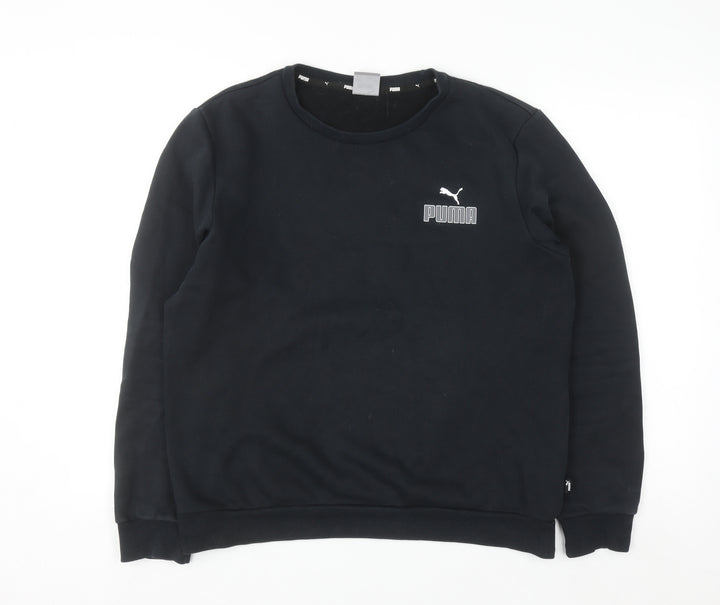 Puma Men Black M Crew Neck Pullover Sweatshirt Regular Fit