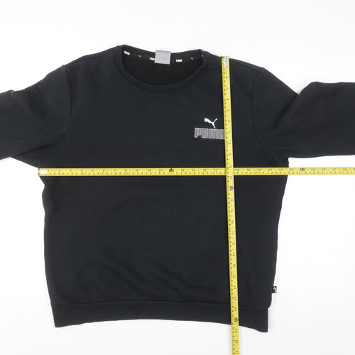 Puma Men Black M Crew Neck Pullover Sweatshirt Regular Fit