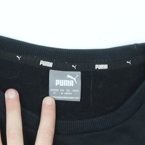 Puma Men Black M Crew Neck Pullover Sweatshirt Regular Fit