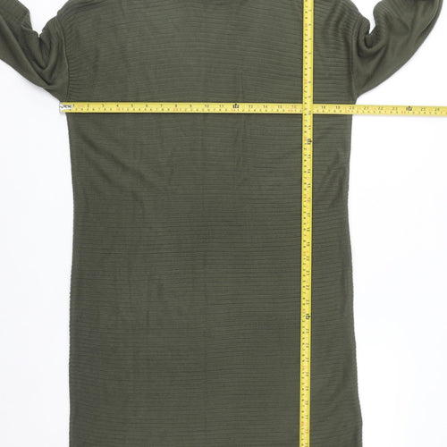 ASOS Women’s Green Shift Knit Dress Size 6 3/4 Sleeve Casual