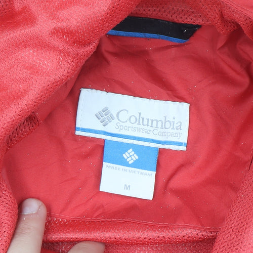 Columbia Womens Red Waterproof Hooded Rain Jacket Size M