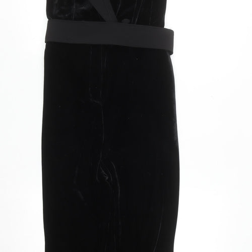 Next Women's Black Velvet Sleeveless Jumpsuit UK 12 Elegant Partywear