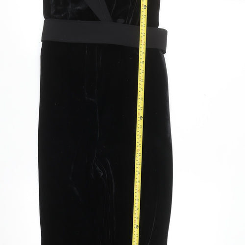 Next Women's Black Velvet Sleeveless Jumpsuit UK 12 Elegant Partywear