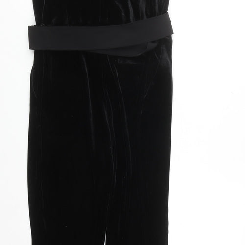 Next Women's Black Velvet Sleeveless Jumpsuit UK 12 Elegant Partywear