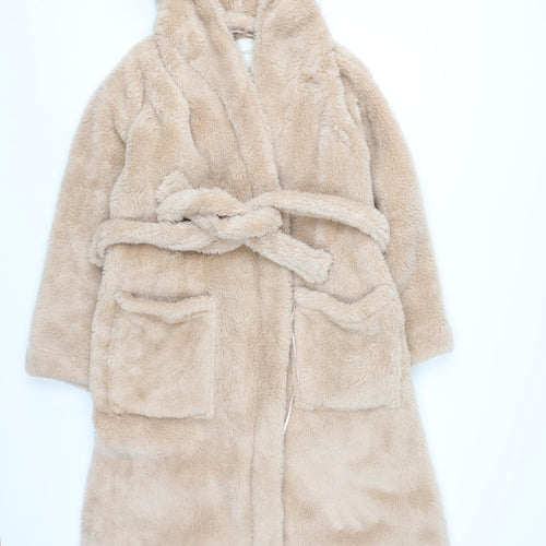 Marks and Spencer Women's Beige Fleece Hooded Robe L