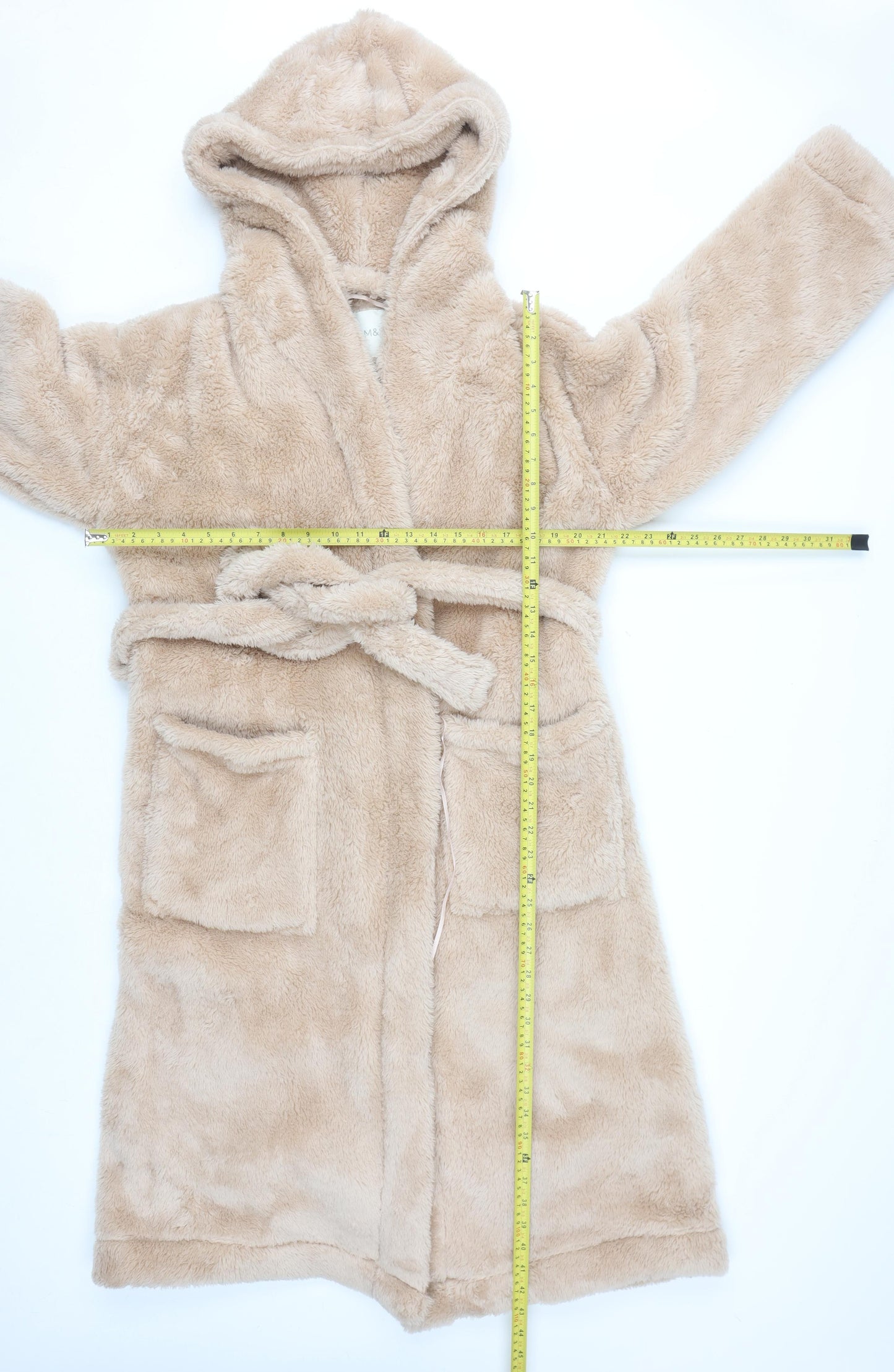 Marks and Spencer Women's Beige Fleece Hooded Robe L
