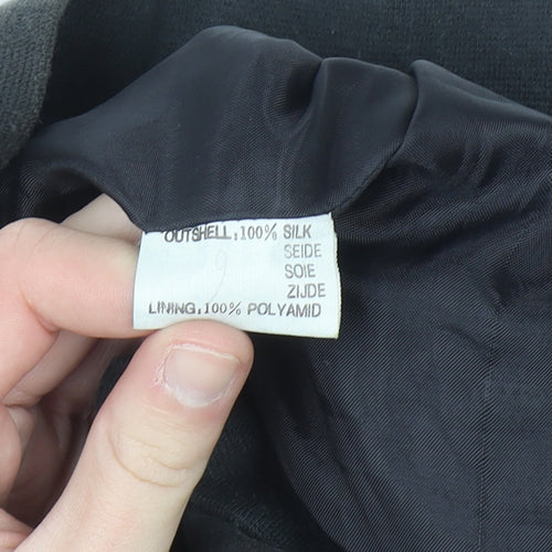 Pure Silk Men's Black Bomber Jacket Size M Full Zip Casual