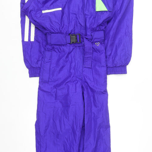 Obermeyer Women’s Purple Ski Jacket Suit Size 10 Belted Insulated