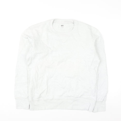 Uniqlo Men's White M Crew Neck Pullover Sweatshirt