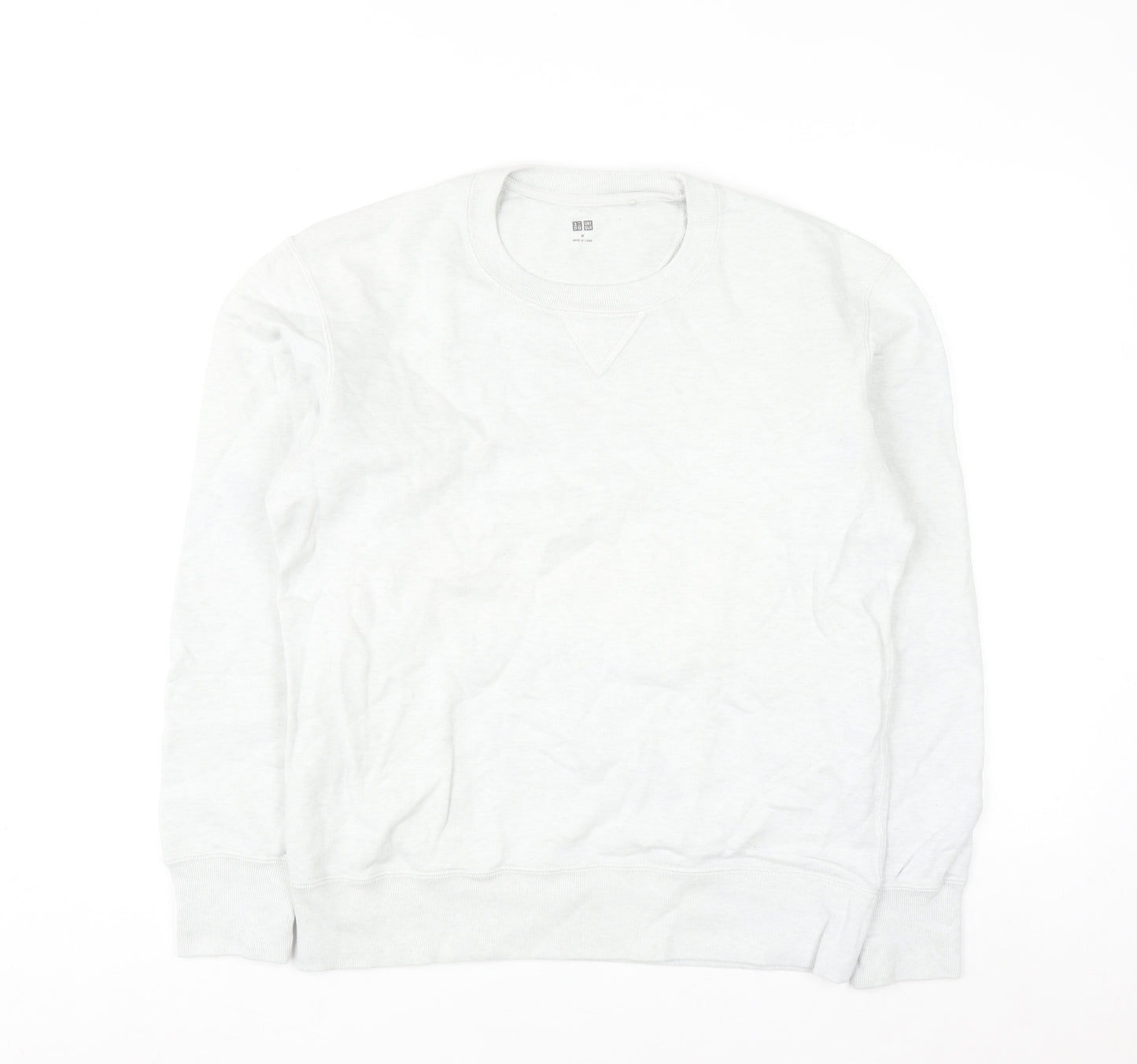 Uniqlo Men's White M Crew Neck Pullover Sweatshirt