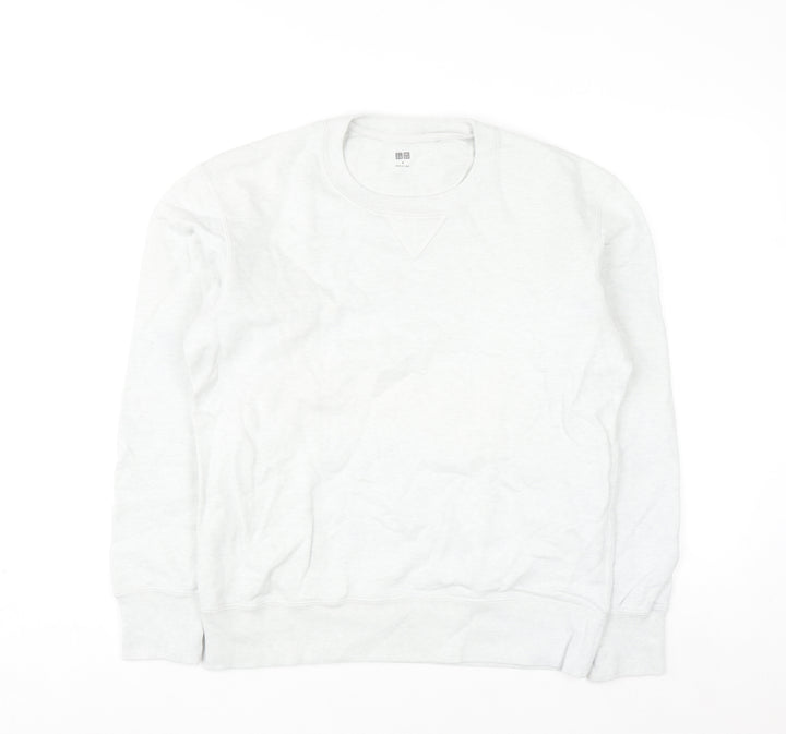 Uniqlo Men's White M Crew Neck Pullover Sweatshirt