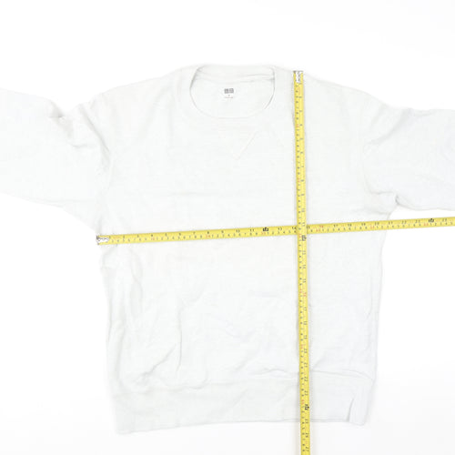 Uniqlo Men's White M Crew Neck Pullover Sweatshirt