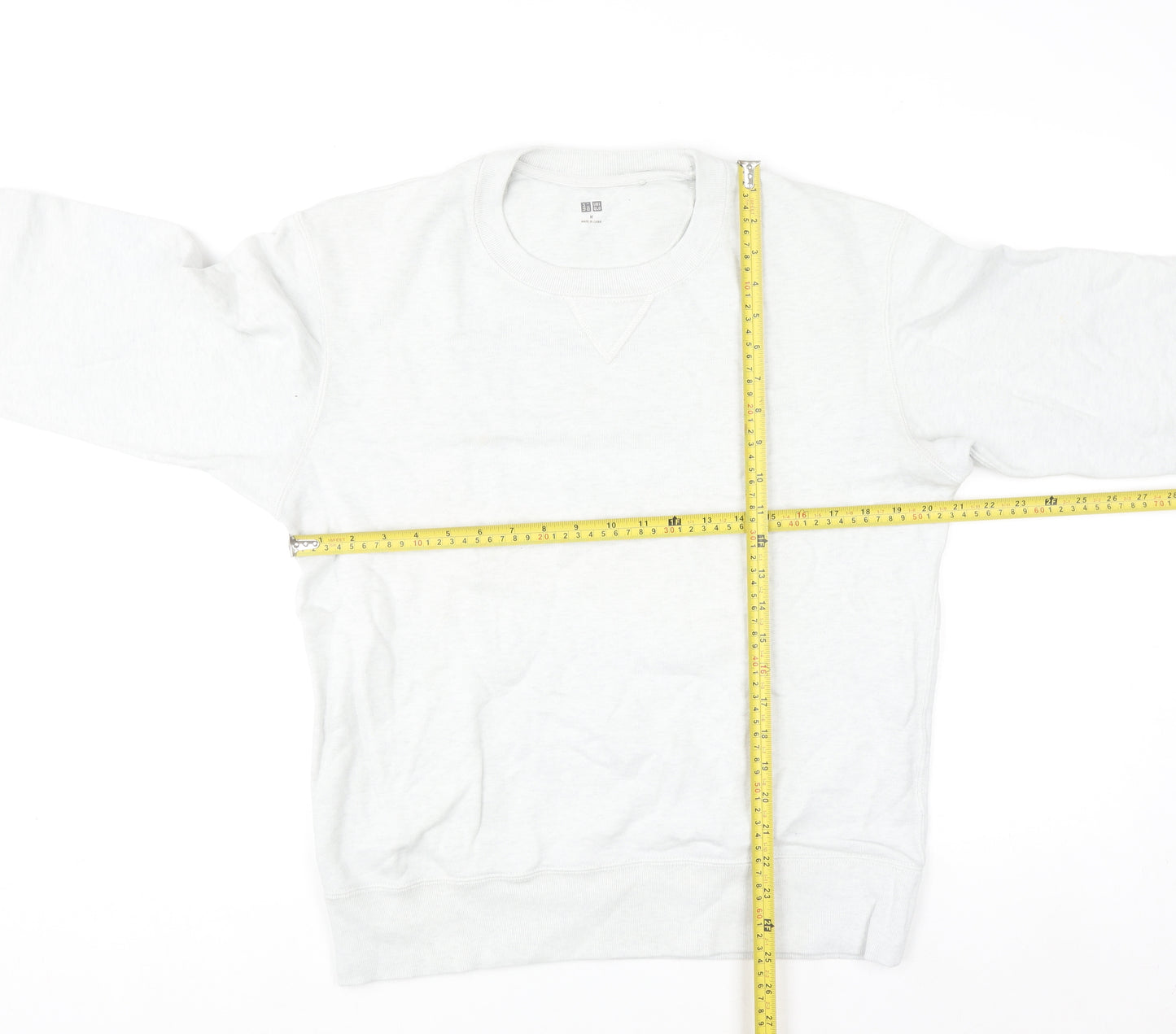 Uniqlo Men's White M Crew Neck Pullover Sweatshirt