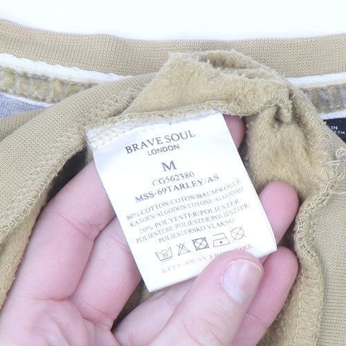 Brave Soul Men's Beige Pullover Sweatshirt Size M