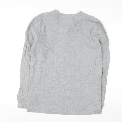 Jack Wills Men’s Grey Henley Sweatshirt Cotton Size M