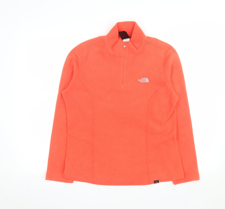 The North Face Womens Orange Fleece 1/2 Zip Pullover Jacket M