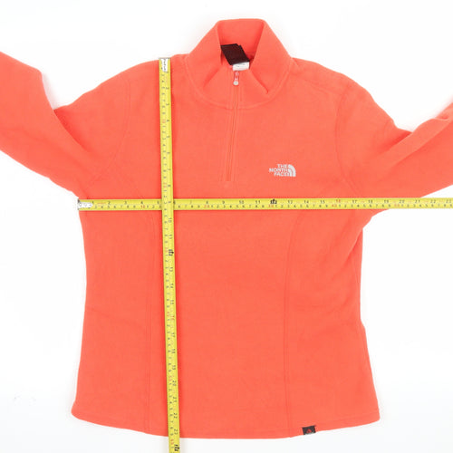 The North Face Womens Orange Fleece 1/2 Zip Pullover Jacket M