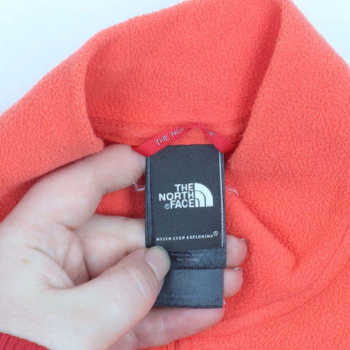 The North Face Womens Orange Fleece 1/2 Zip Pullover Jacket M