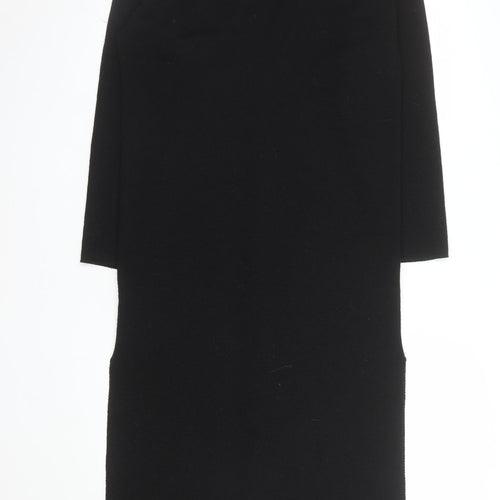 Nightingales LTD Women’s Black V-Neck Wool Blend Long Cardigan Size S