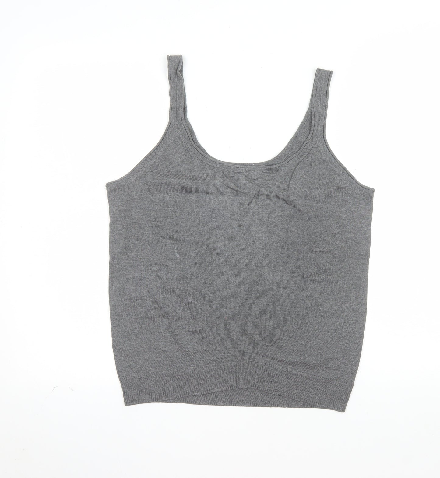 Massimo Dutti Women Grey Silk Cashmere Tank Top XL