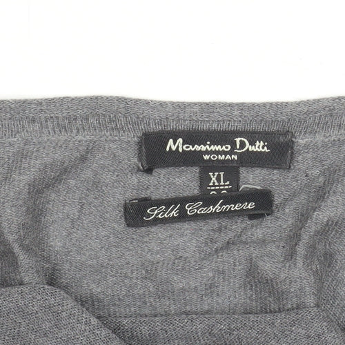 Massimo Dutti Women Grey Silk Cashmere Tank Top XL