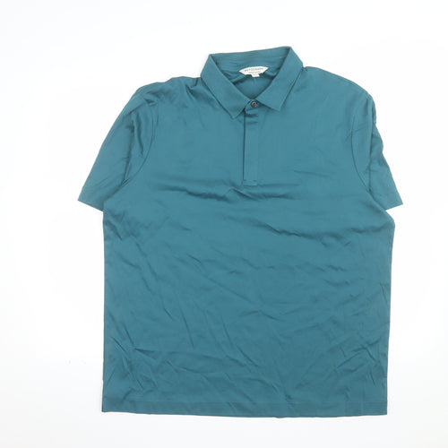 Marks and Spencer Autograph Men's Blue Supima Cotton Polo Shirt XL