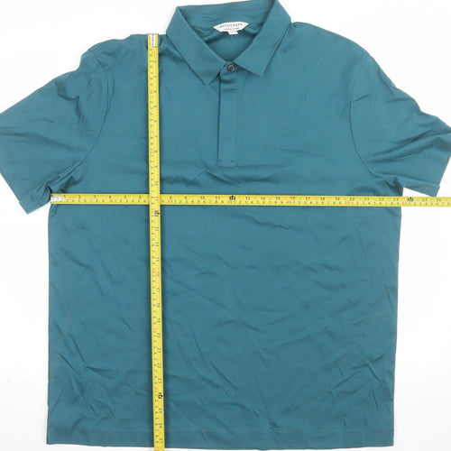 Marks and Spencer Autograph Men's Blue Supima Cotton Polo Shirt XL