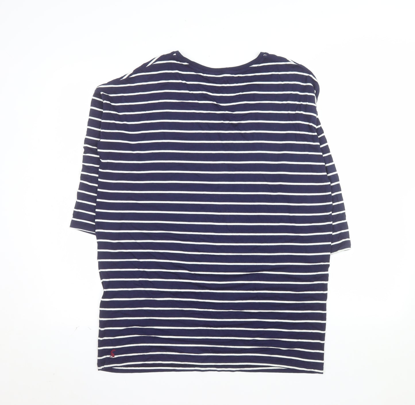 Joules Women’s Blue Striped V-Neck T-Shirt Size 10
