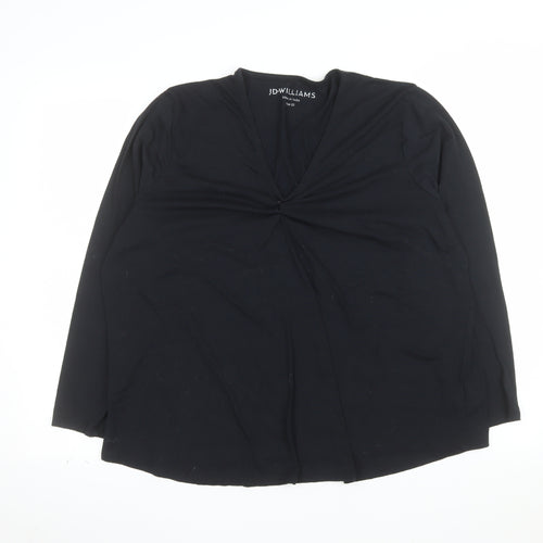 JD Williams Women's Black Long Sleeve V-Neck Tunic Blouse Size 22