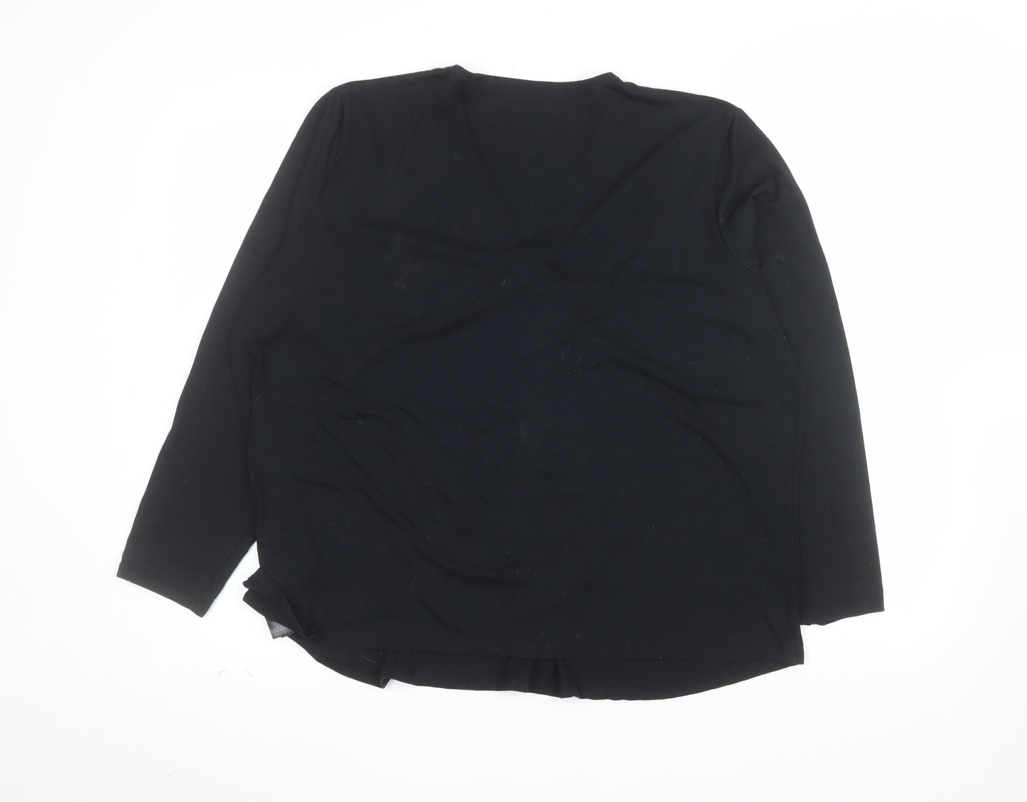 JD Williams Women's Black Long Sleeve V-Neck Tunic Blouse Size 22