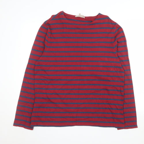 Seasalt Cornwall Men's Red Navy Striped Cotton Sailor Shirt L