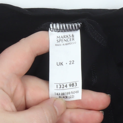 Marks and Spencer Women’s Black Jersey Boat Neck Blouse UK 22