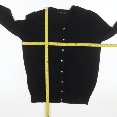George Women's Black V-Neck Button Cardigan Size 12 Long Sleeve Knit