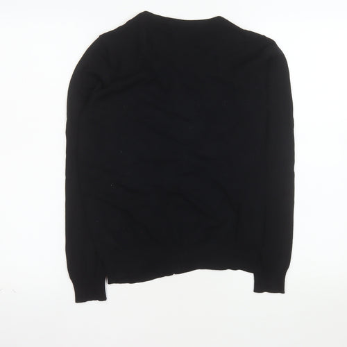 George Women's Black V-Neck Button Cardigan Size 12 Long Sleeve Knit