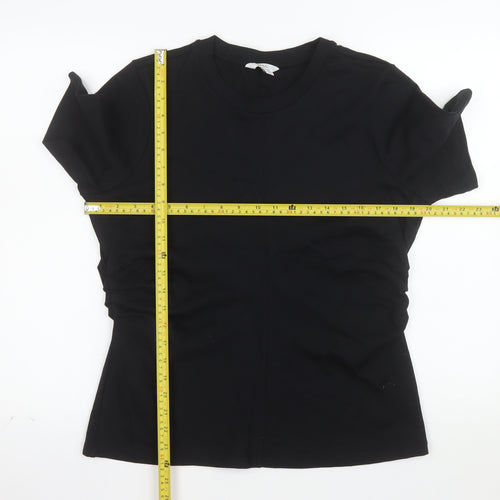 Marks and Spencer Womens Black Cotton T-Shirt Size 14