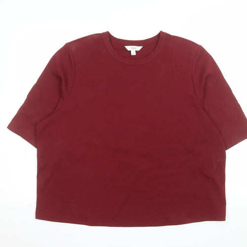 Marks and Spencer Women's Red Short Sleeve Cotton T-Shirt Size 20