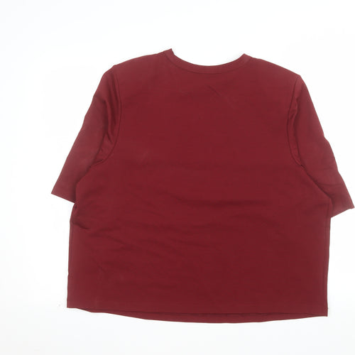 Marks and Spencer Women's Red Short Sleeve Cotton T-Shirt Size 20