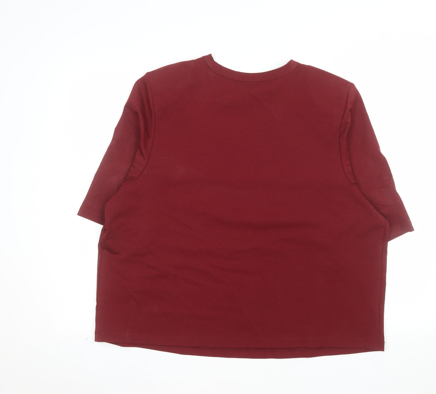 Marks and Spencer Women's Red Short Sleeve Cotton T-Shirt Size 20