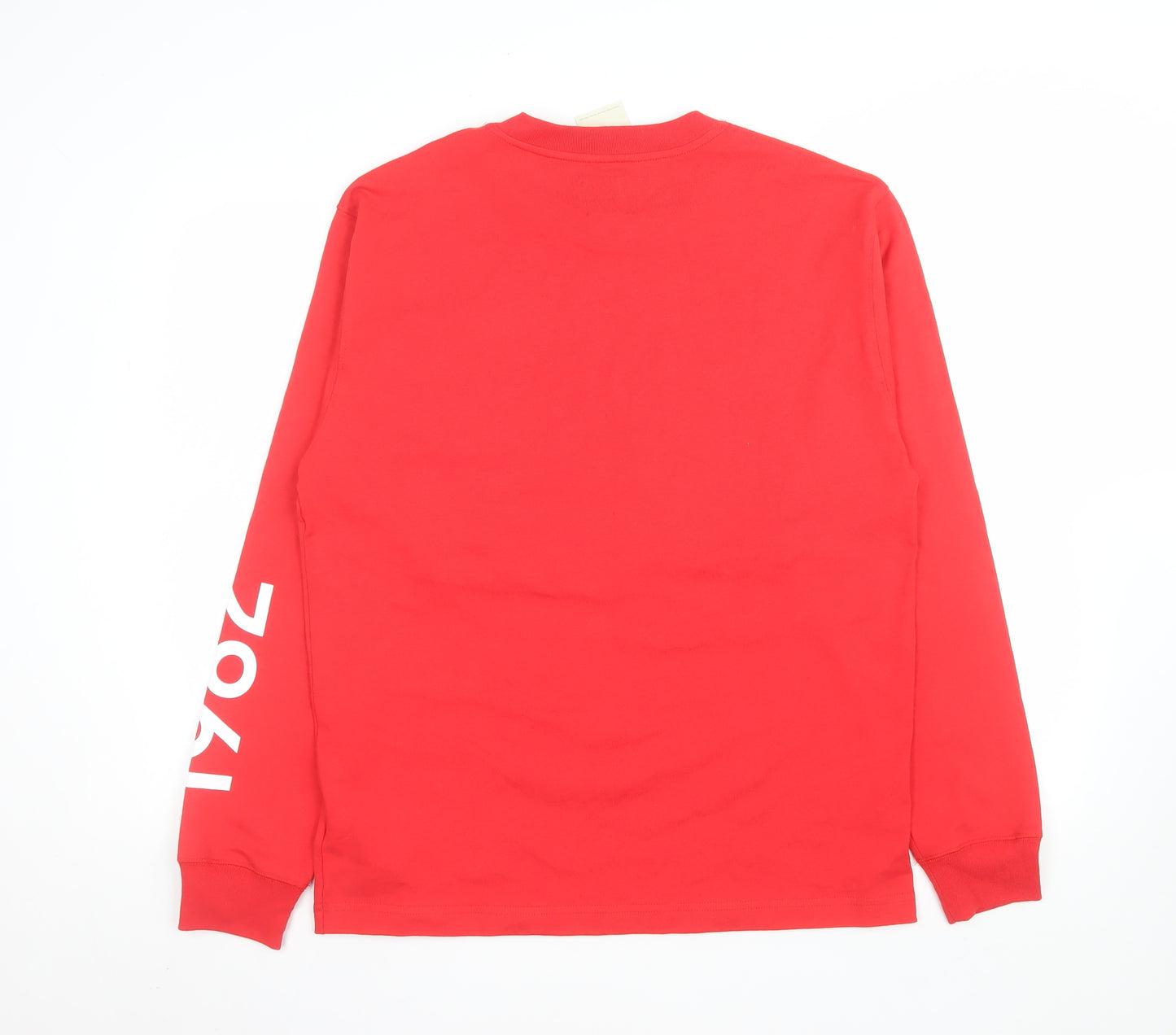 New Balance Men's Red Long Sleeve Crew Neck Graphic Top Size M