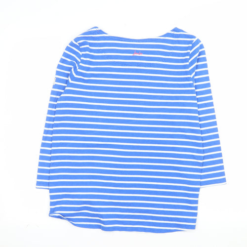 Joules Womens Blue Striped 3/4 Sleeve Cotton Breton Top Size 16