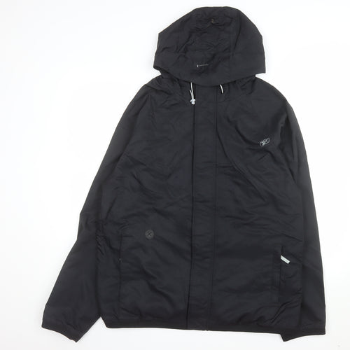 Reebok Men's Black XL Windbreaker Hooded Jacket