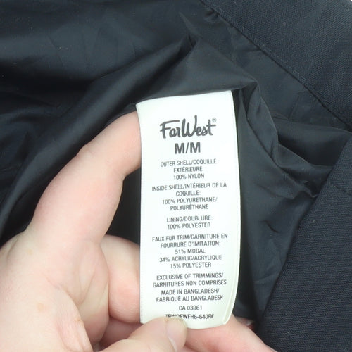 FarWest Women's Black Long Waterproof Parka Coat Size M