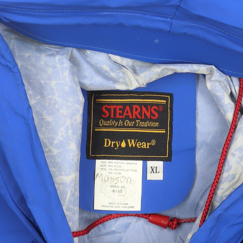 Stearns Men's Blue XL Hooded Waterproof Rain Coat Jacket