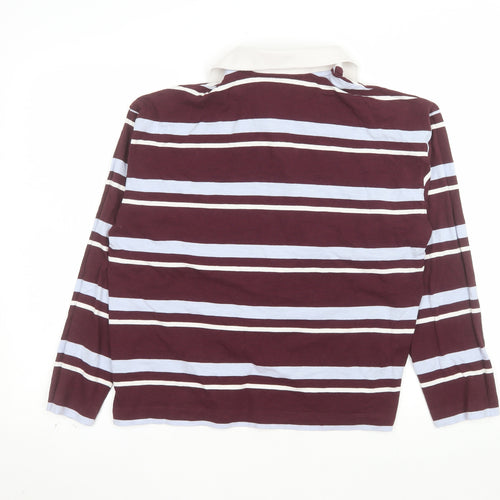 Marks and Spencer Women's Multicoloured Stripe Polo Shirt Size 14
