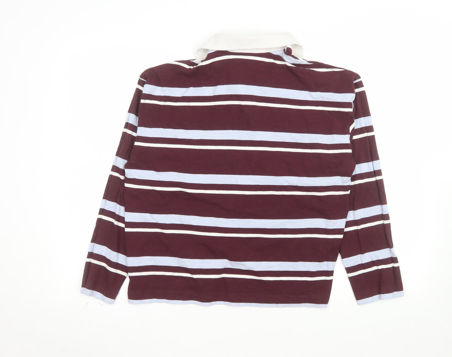 Marks and Spencer Women's Multicoloured Stripe Polo Shirt Size 14